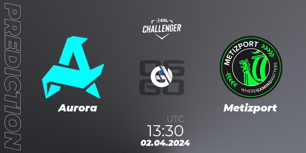 Prognoza Aurora - Metizport. 02.04.24, CS2 (CS:GO), ESL Challenger #57: European Closed Qualifier