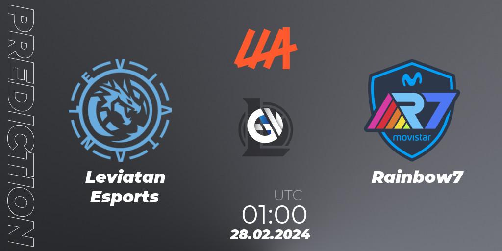 Prognoza Leviatan Esports - Rainbow7. 28.02.24, LoL, LLA 2024 Opening Group Stage