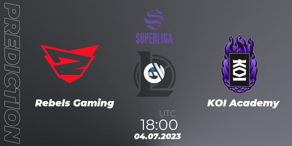 Prognoza Rebels Gaming - KOI Academy. 04.07.2023 at 18:00, LoL, Superliga Summer 2023 - Group Stage