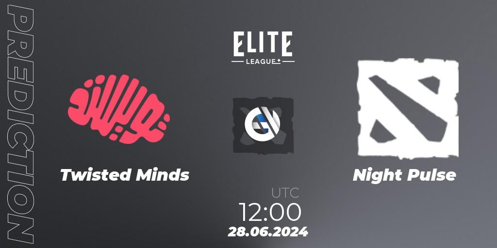 Prognoza Twisted Minds - Night Pulse. 28.06.2024 at 12:00, Dota 2, Elite League Season 2: Western Europe Closed Qualifier