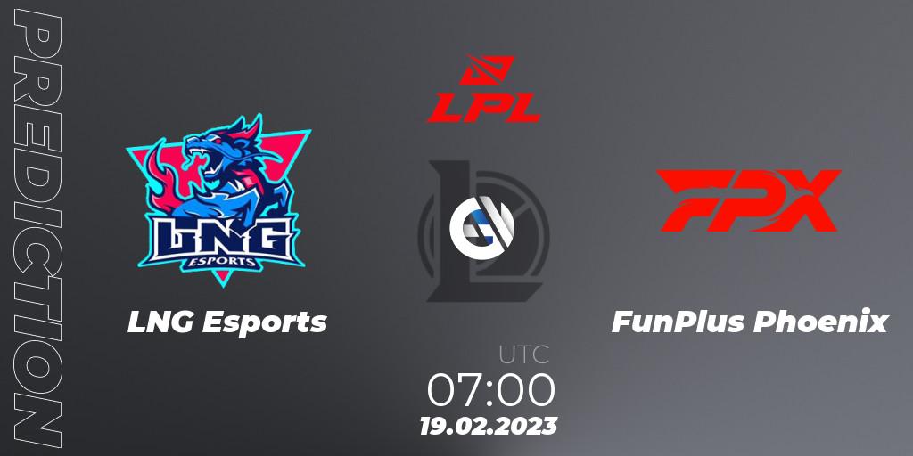 Prognoza LNG Esports - FunPlus Phoenix. 19.02.23, LoL, LPL Spring 2023 - Group Stage