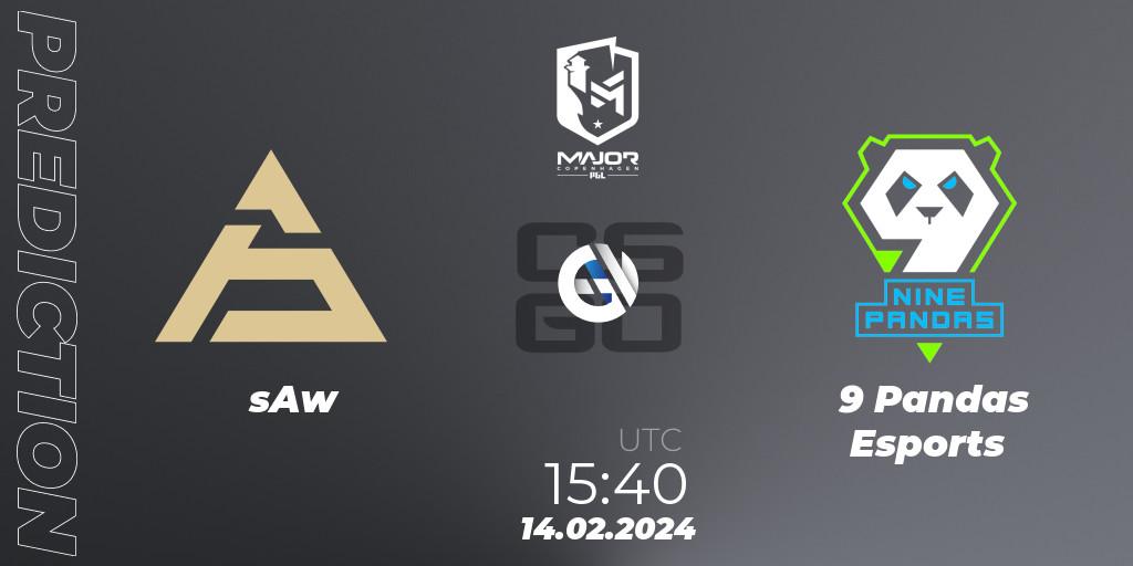 Prognoza sAw - 9 Pandas Esports. 14.02.2024 at 16:00, Counter-Strike (CS2), PGL CS2 Major Copenhagen 2024 Europe RMR