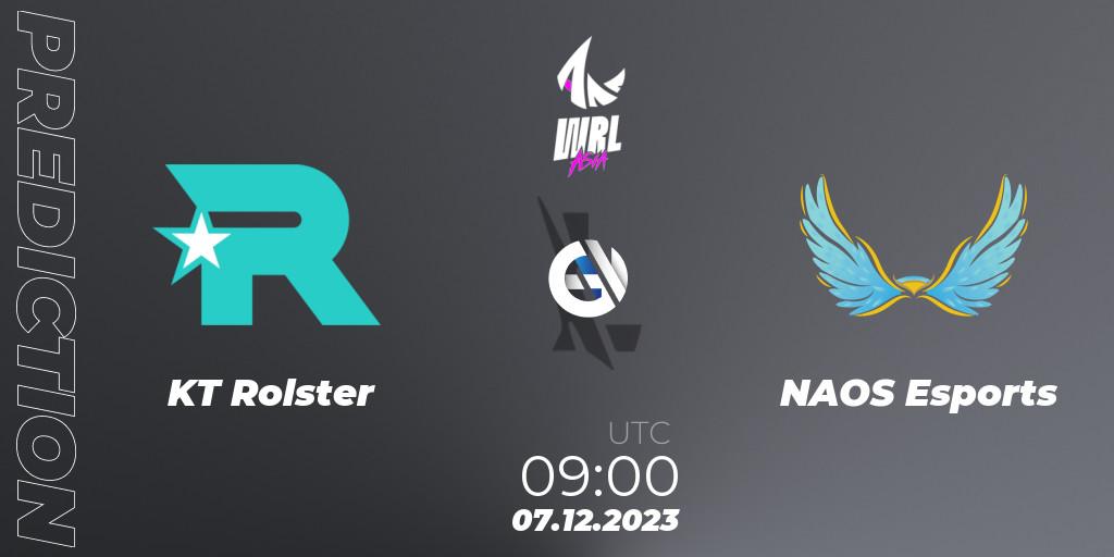 Prognoza KT Rolster - NAOS Esports. 07.12.23, Wild Rift, WRL Asia 2023 - Season 2 - Regular Season