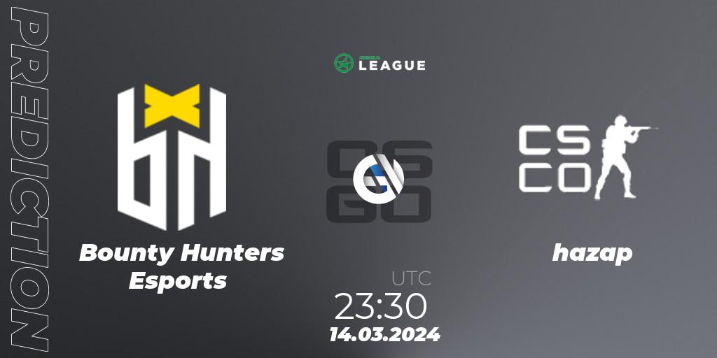Prognoza Bounty Hunters Esports - hazap. 14.03.2024 at 23:30, Counter-Strike (CS2), ESEA Season 48: Open Division - South America