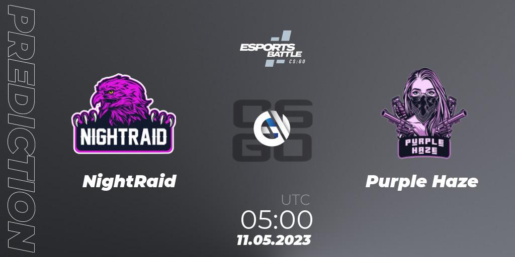 Prognoza NightRaid - Purple Haze. 11.05.2023 at 05:00, Counter-Strike (CS2), ESportsBattle Season 18