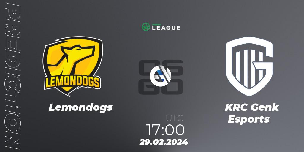 Prognoza Lemondogs - KRC Genk Esports. 29.02.24, CS2 (CS:GO), ESEA Season 48: Advanced Division - Europe
