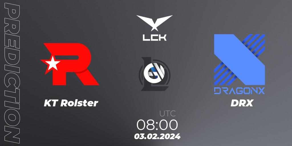 Prognoza KT Rolster - DRX. 03.02.24, LoL, LCK Spring 2024 - Group Stage