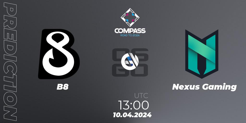 Prognoza B8 - Nexus Gaming. 10.04.24, CS2 (CS:GO), YaLLa Compass Spring 2024