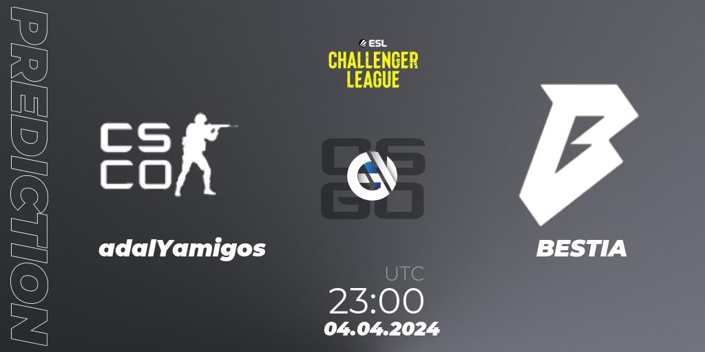 Prognoza adalYamigos - BESTIA. 05.04.24, CS2 (CS:GO), ESL Challenger League Season 47: South America