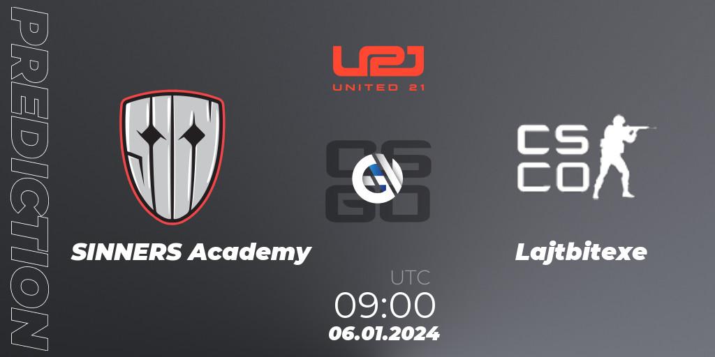 Prognoza SINNERS Academy - Lajtbitexe. 06.01.2024 at 09:10, Counter-Strike (CS2), United21 Season 10