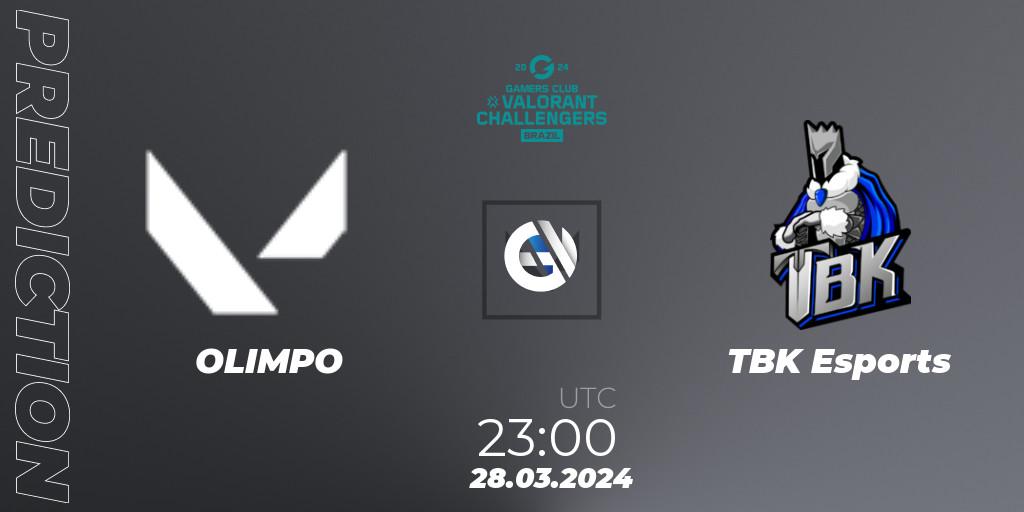 Prognoza OLIMPO - TBK Esports. 28.03.24, VALORANT, VALORANT Challengers Brazil 2024: Split 1