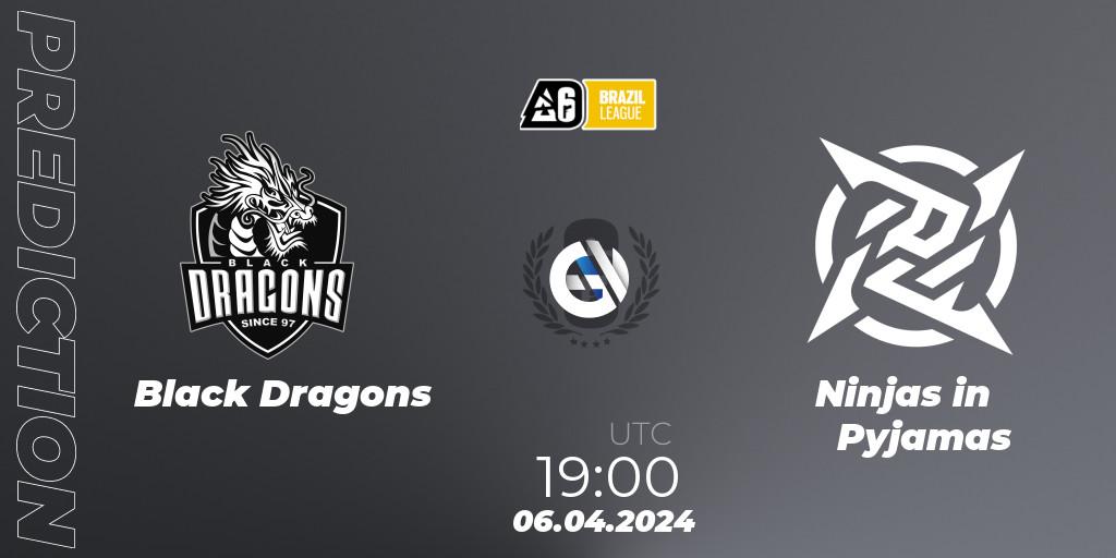 Prognoza Black Dragons - Ninjas in Pyjamas. 06.04.24, Rainbow Six, Brazil League 2024 - Stage 1