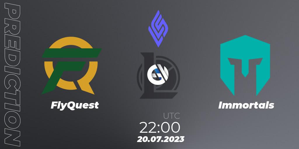 Prognoza FlyQuest - Immortals. 20.07.2023 at 22:00, LoL, LCS Summer 2023 - Group Stage