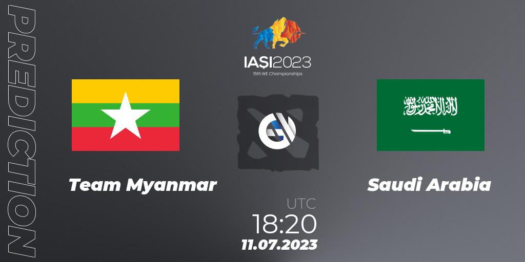 Prognoza Team Myanmar - Saudi Arabia. 11.07.2023 at 18:14, Dota 2, Gamers8 IESF Asian Championship 2023