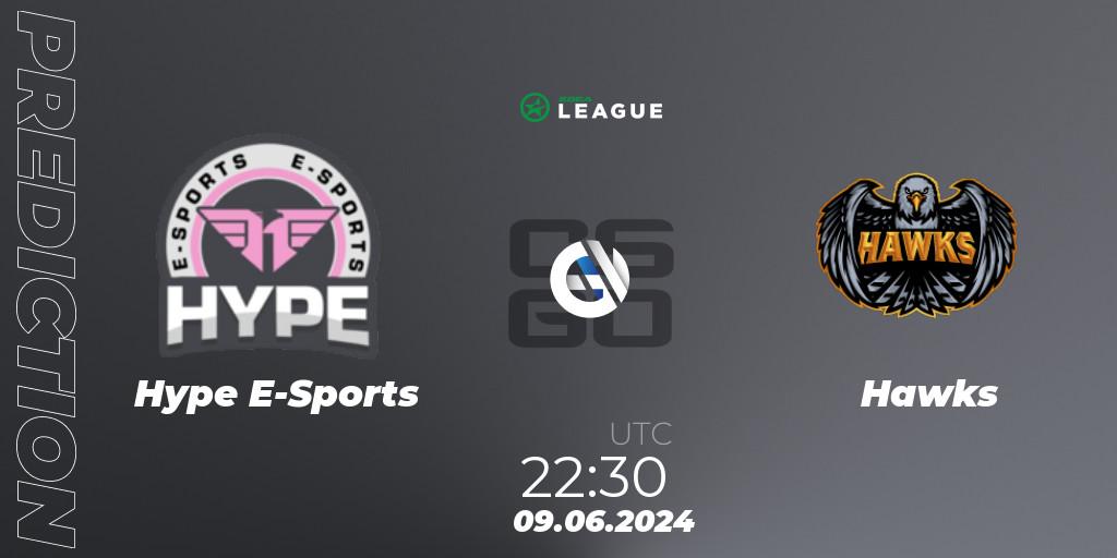 Prognoza Hype E-Sports - Hawks. 10.06.2024 at 17:00, Counter-Strike (CS2), ESEA Season 49: Open Division - South America