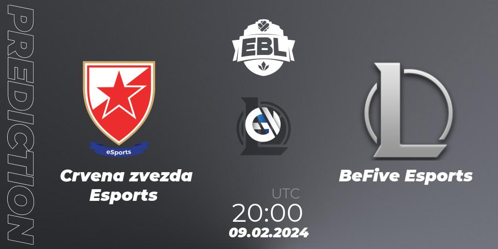 Prognoza Crvena zvezda Esports - BeFive Esports. 09.02.2024 at 20:00, LoL, Esports Balkan League Season 14