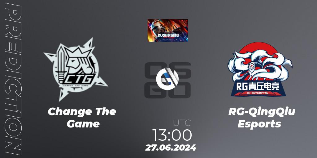 Prognoza Change The Game - RG-QingQiu Esports. 27.06.2024 at 10:00, Counter-Strike (CS2), QU Pro League