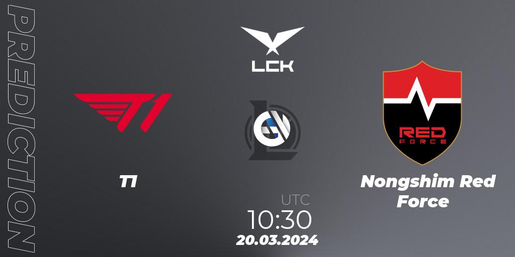 Prognoza T1 - Nongshim Red Force. 20.03.24, LoL, LCK Spring 2024 - Group Stage