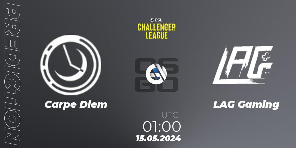 Prognoza Carpe Diem - LAG Gaming. 15.05.2024 at 01:00, Counter-Strike (CS2), ESL Challenger League Season 47: North America