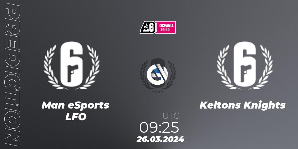 Prognoza Man eSports LFO - Keltons Knights. 26.03.24, Rainbow Six, Oceania League 2024 - Stage 1