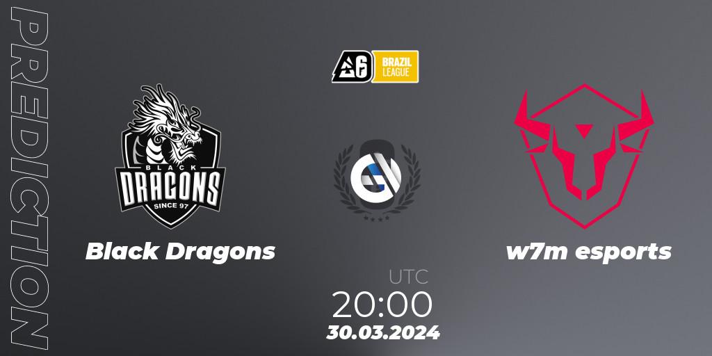Prognoza Black Dragons - w7m esports. 30.03.24, Rainbow Six, Brazil League 2024 - Stage 1