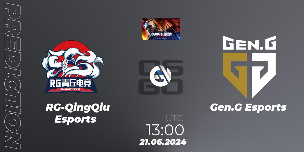 Prognoza RG-QingQiu Esports - Gen.G Esports. 21.06.2024 at 13:00, Counter-Strike (CS2), QU Pro League