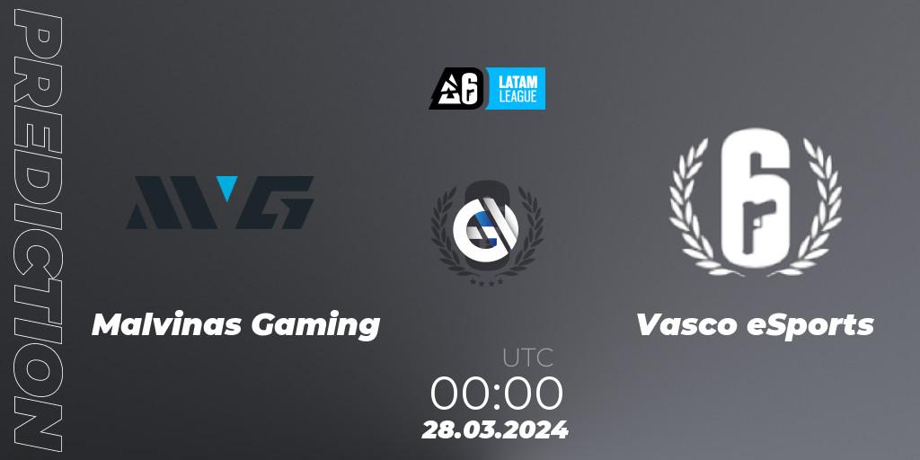 Prognoza Malvinas Gaming - Vasco eSports. 28.03.24, Rainbow Six, LATAM League 2024 - Stage 1: LATAM South