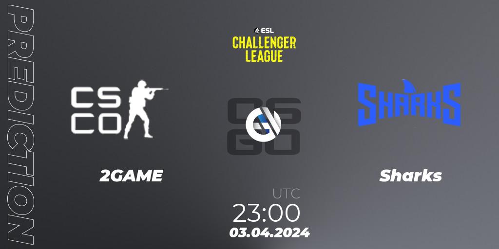 Prognoza 2GAME - Sharks. 03.04.2024 at 22:50, Counter-Strike (CS2), ESL Challenger League Season 47: South America