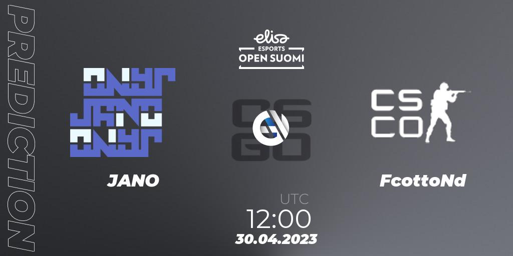 Prognoza JANO - FcottoNd. 30.04.2023 at 12:00, Counter-Strike (CS2), Elisa Open Suomi Season 5