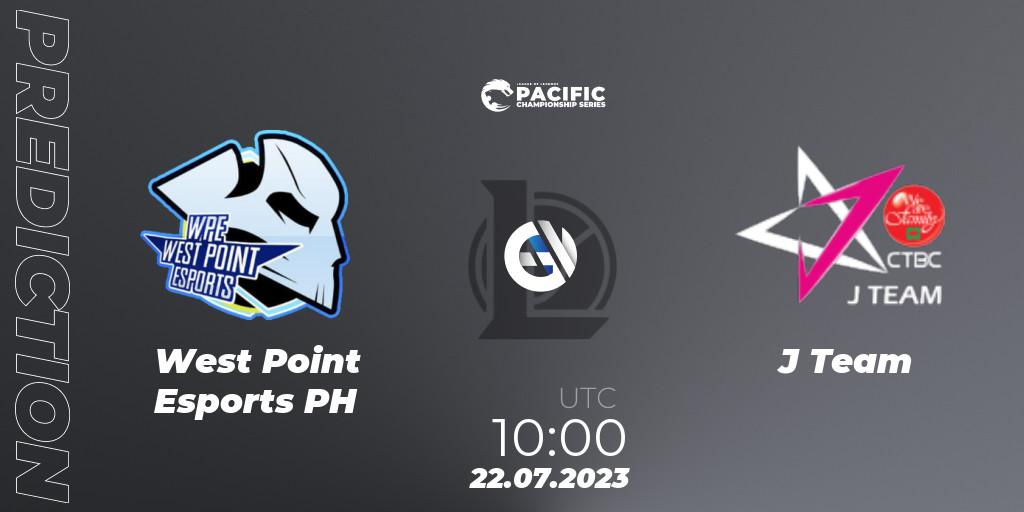 Prognoza West Point Esports PH - J Team. 22.07.2023 at 10:00, LoL, PACIFIC Championship series Group Stage