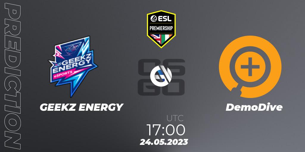 Prognoza GEEKZ ENERGY - DemoDive. 24.05.2023 at 17:00, Counter-Strike (CS2), ESL Premiership Spring 2023