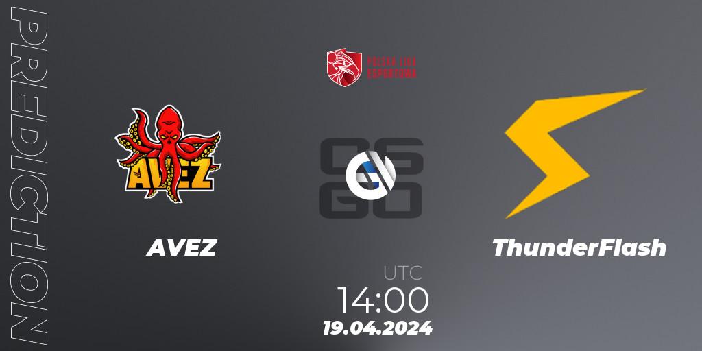 Prognoza AVEZ - ThunderFlash. 19.04.24, CS2 (CS:GO), Polska Liga Esportowa 2024: Split #1
