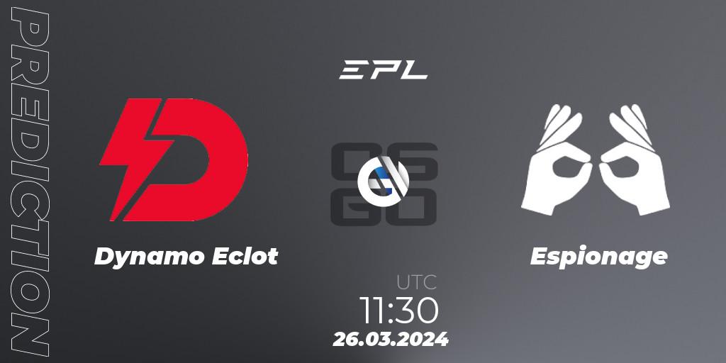 Prognoza Dynamo Eclot - Espionage. 26.03.24, CS2 (CS:GO), European Pro League Season 16: Division 2