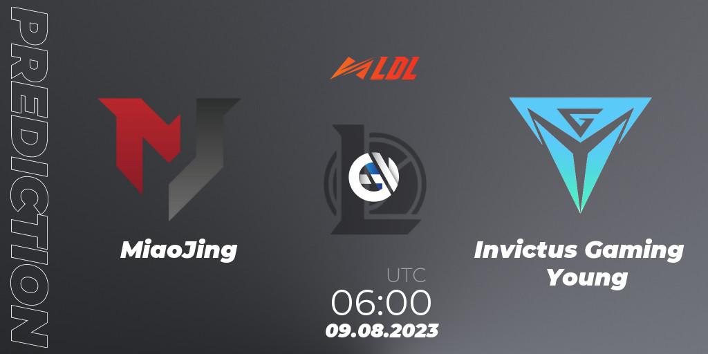 Prognoza MiaoJing - Invictus Gaming Young. 09.08.2023 at 06:00, LoL, LDL 2023 - Playoffs