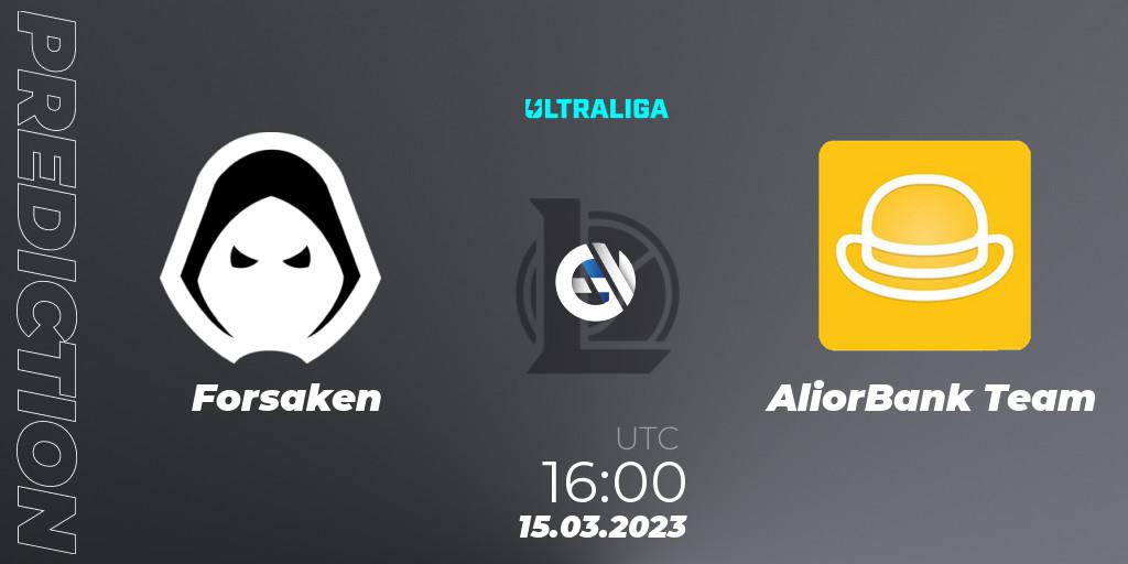 Prognoza Forsaken - AliorBank Team. 15.03.2023 at 16:00, LoL, Ultraliga Season 9 - Playoffs