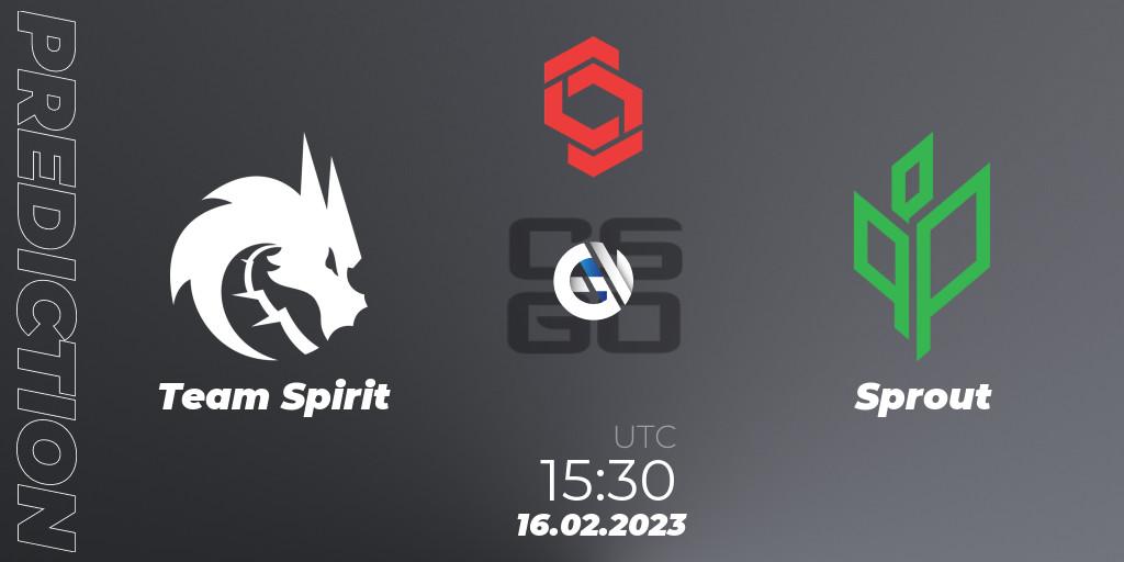 Prognoza Team Spirit - Sprout. 16.02.2023 at 18:40, Counter-Strike (CS2), CCT Central Europe Series Finals #1