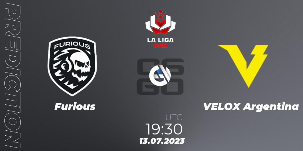 Prognoza Furious - VELOX Argentina. 13.07.2023 at 19:30, Counter-Strike (CS2), La Liga 2023: Pro Division
