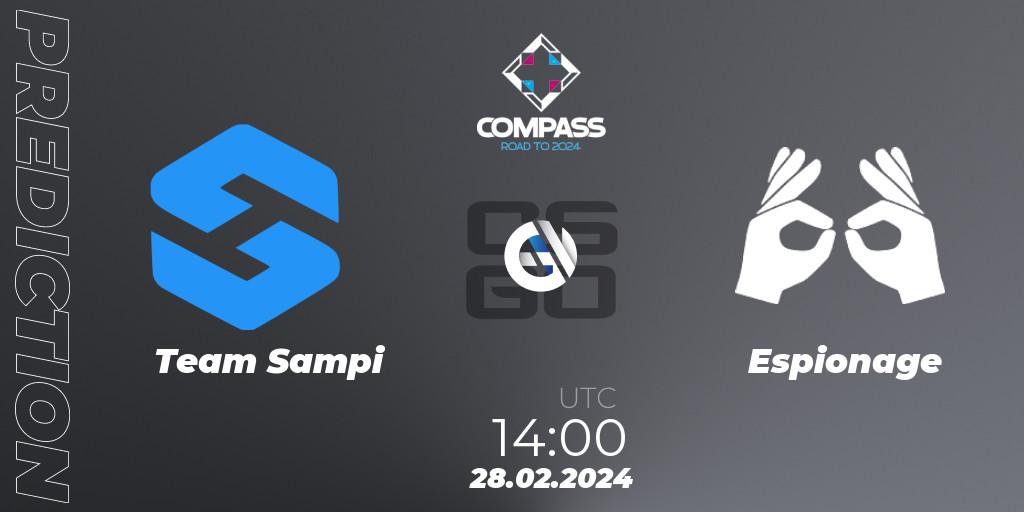 Prognoza Team Sampi - Espionage. 28.02.24, CS2 (CS:GO), YaLLa Compass Spring 2024 Contenders