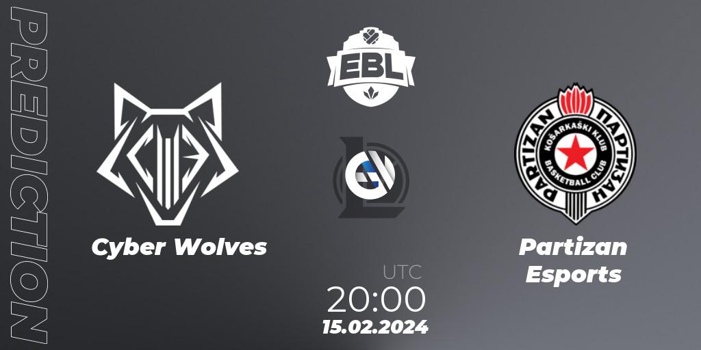 Prognoza Cyber Wolves - Partizan Esports. 15.02.24, LoL, Esports Balkan League Season 14