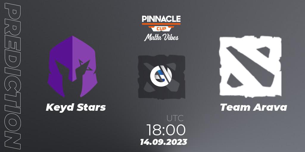 Prognoza Keyd Stars - Team Arava. 14.09.2023 at 18:00, Dota 2, Pinnacle Cup: Malta Vibes #3