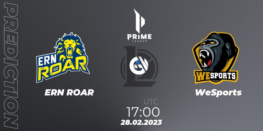 Prognoza ERN ROAR - WeSports. 28.02.23, LoL, Prime League 2nd Division Spring 2023 - Group Stage