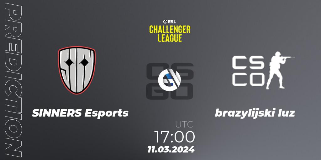 Prognoza SINNERS Esports - brazylijski luz. 11.03.24, CS2 (CS:GO), ESL Challenger League Season 47: Europe