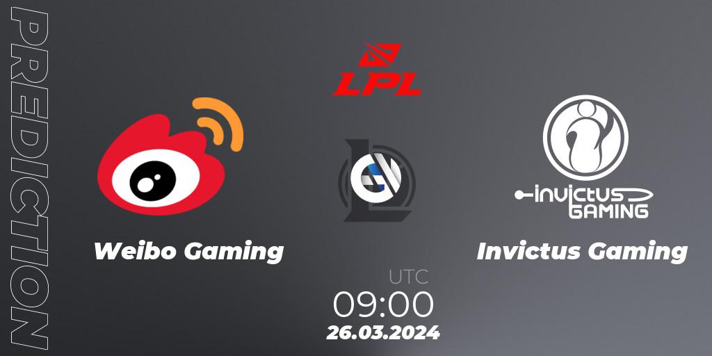Prognoza Weibo Gaming - Invictus Gaming. 26.03.24, LoL, LPL Spring 2024 - Group Stage