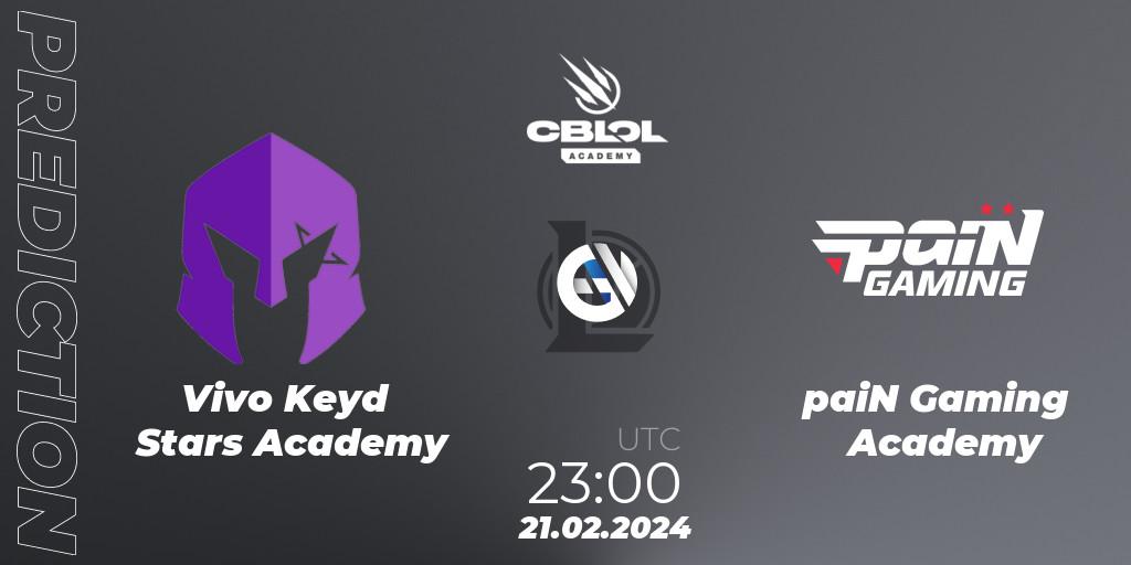 Prognoza Vivo Keyd Stars Academy - paiN Gaming Academy. 21.02.2024 at 23:00, LoL, CBLOL Academy Split 1 2024