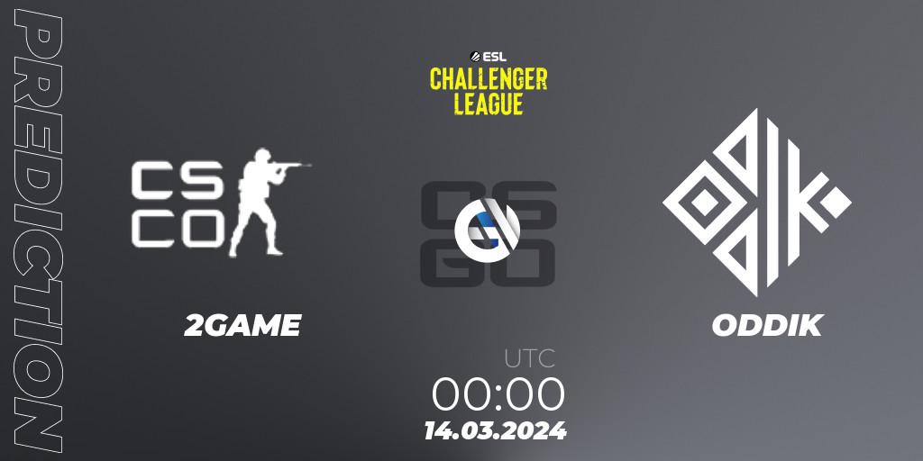 Prognoza 2GAME - ODDIK. 16.03.24, CS2 (CS:GO), ESL Challenger League Season 47: South America