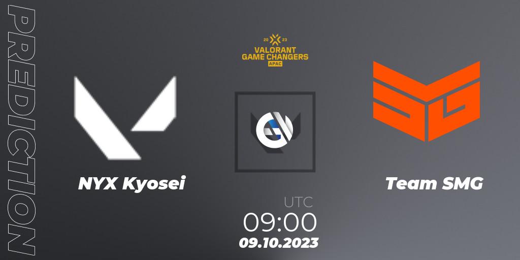 Prognoza NYX Kyosei - Team SMG. 09.10.2023 at 09:00, VALORANT, VCT 2023: Game Changers APAC Elite