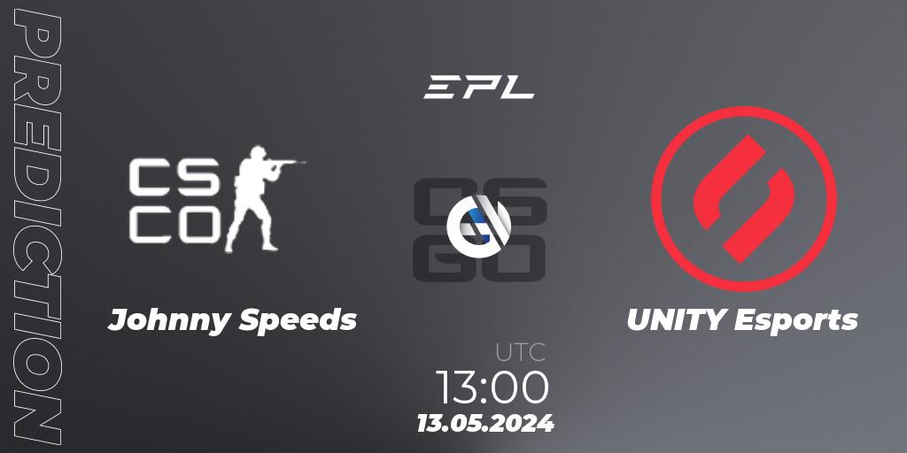 Prognoza Johnny Speeds - UNITY Esports. 13.05.2024 at 13:00, Counter-Strike (CS2), European Pro League Season 17: Division 2