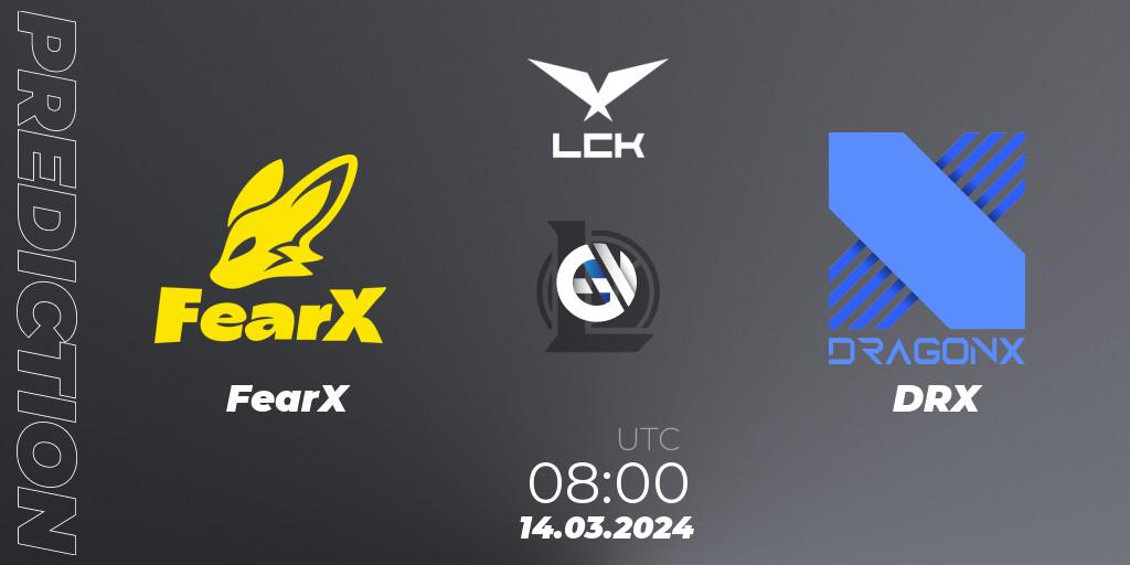 Prognoza FearX - DRX. 14.03.24, LoL, LCK Spring 2024 - Group Stage