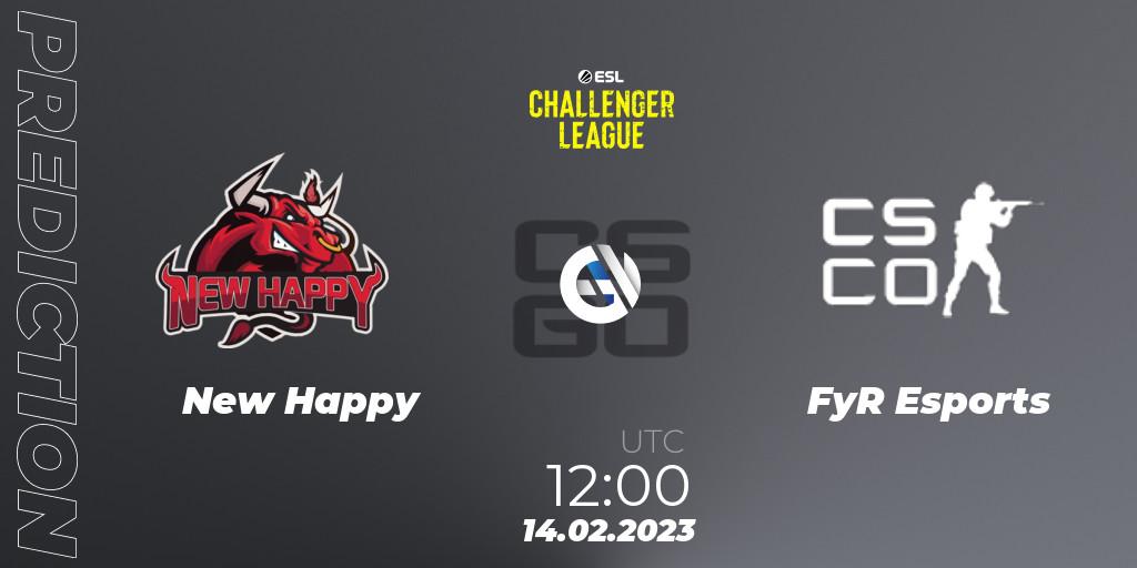 Prognoza NewHappy - FyR Esports. 14.02.2023 at 12:00, Counter-Strike (CS2), ESL Challenger League Season 44: Asia-Pacific