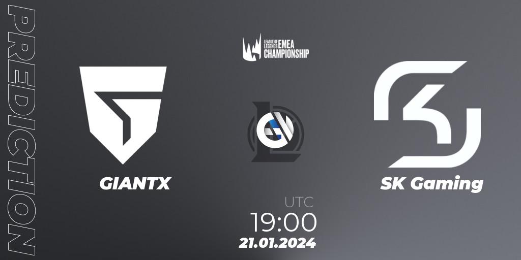 Prognoza GIANTX - SK Gaming. 21.01.2024 at 19:00, LoL, LEC Winter 2024 - Regular Season